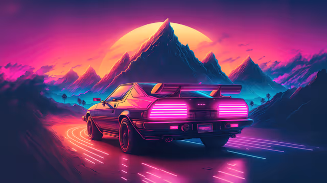 Outrun neon: art desktop wallpaper at 5120×2880
